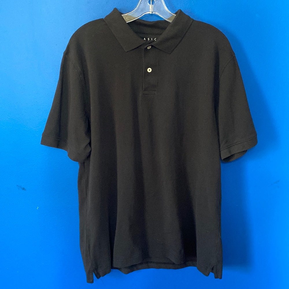 Men’s BASIC EDITIONS Black Polo Shirt Sz L